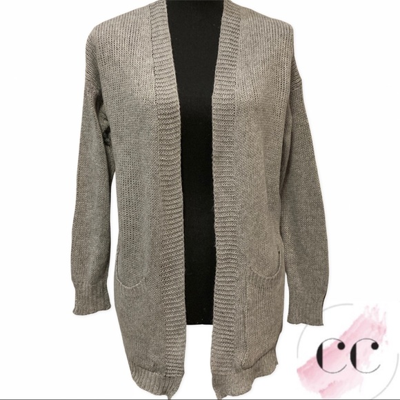 {2/$40} Grey Long Sleeve Knit Cardigan Sweater - Picture 3 of 11